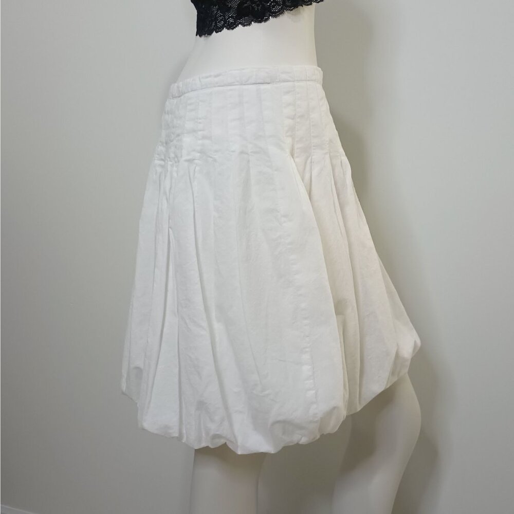 Sele White Bubble Skirt Size M A Line Pleated Zip - Picture 2 of 9